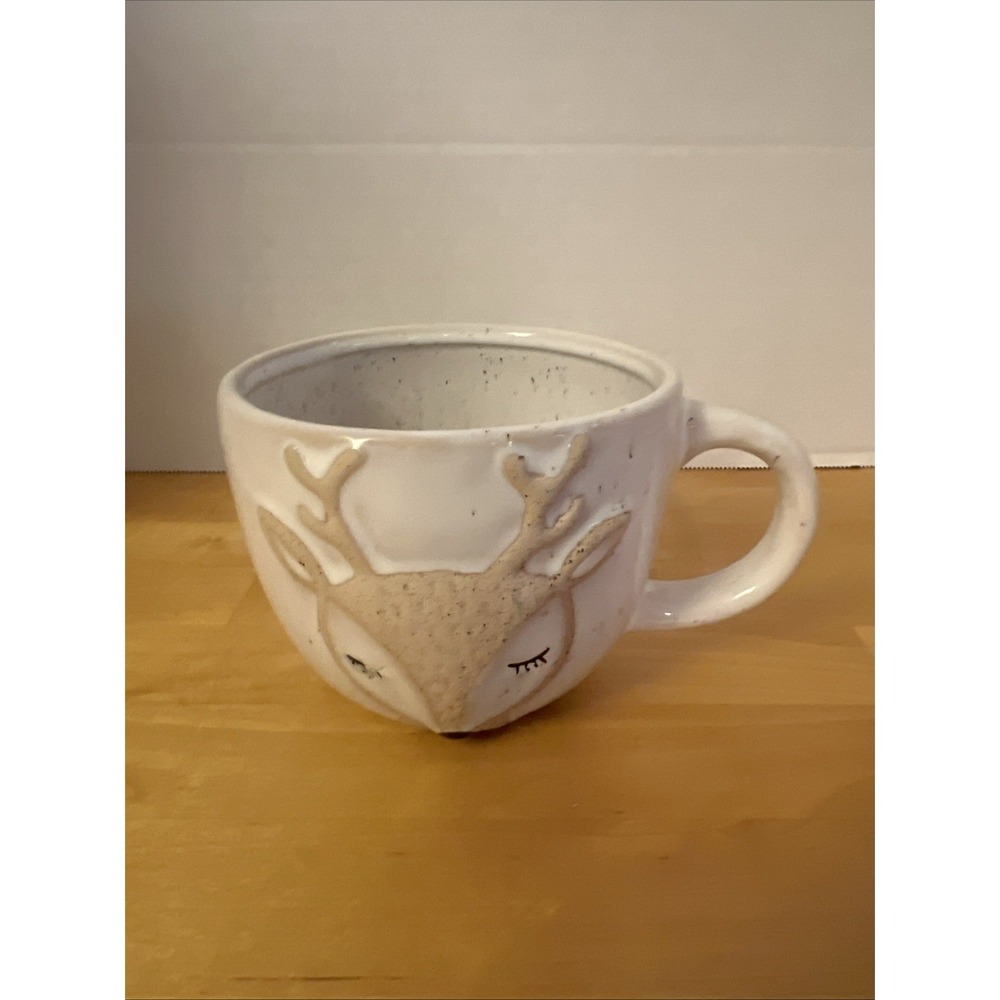 Sunday Morning Speckled 3D Embossed Deer 16oz Mug